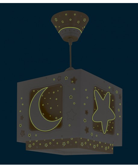 Lampada da soffitto a sospensione per bambini Moonlight luna e stelle beige