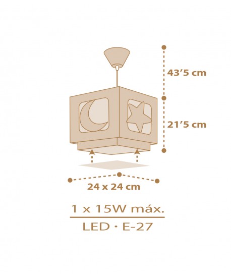 Lustre et lampe suspension enfant Moonlight lune et étoiles beige