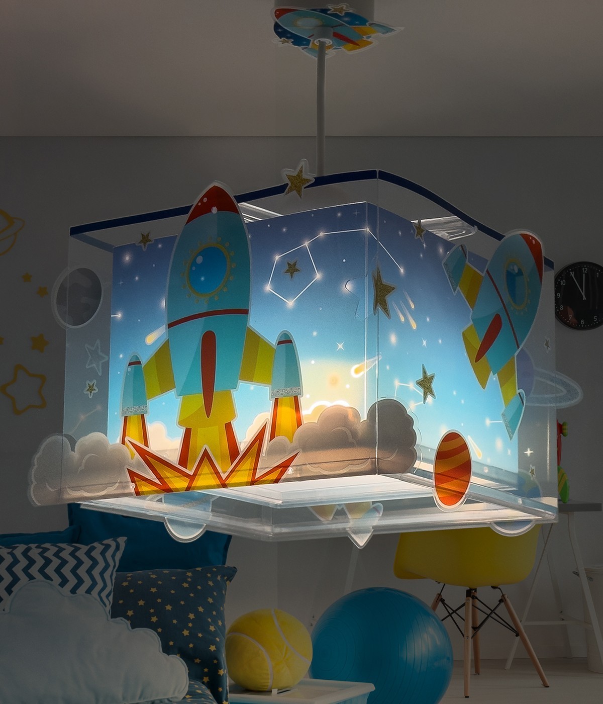 Children's hanging lamp Rocket