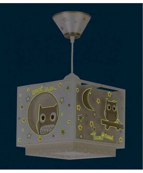 Candeeiro teto criança Good Night coruja