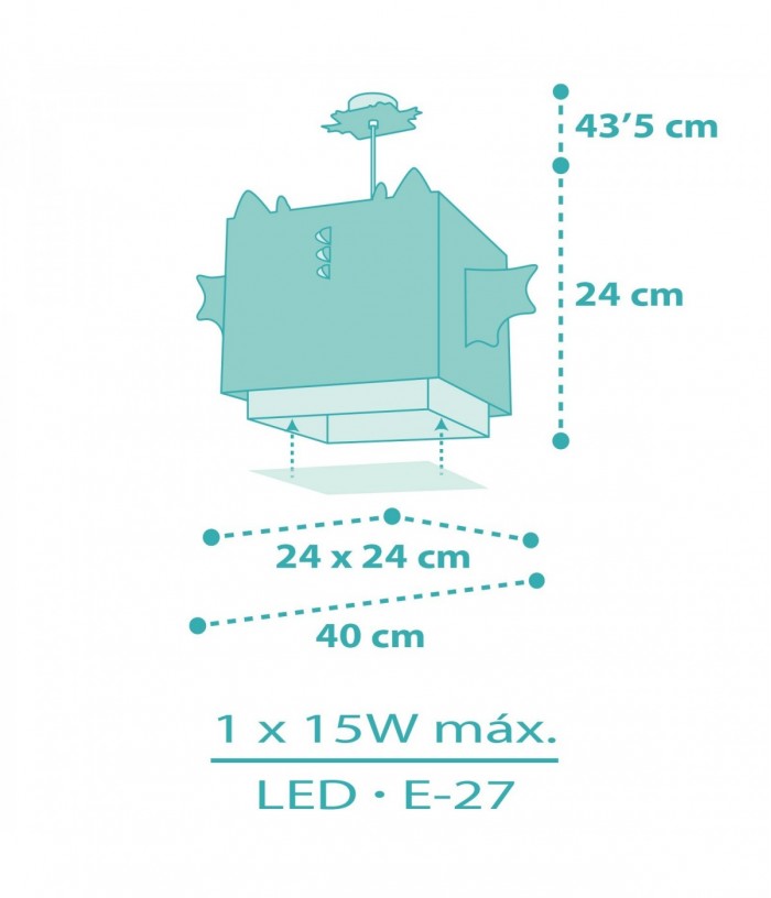 Lampada da soffitto a sospensione per bambini Little Dragon Piccolo Drago animali
