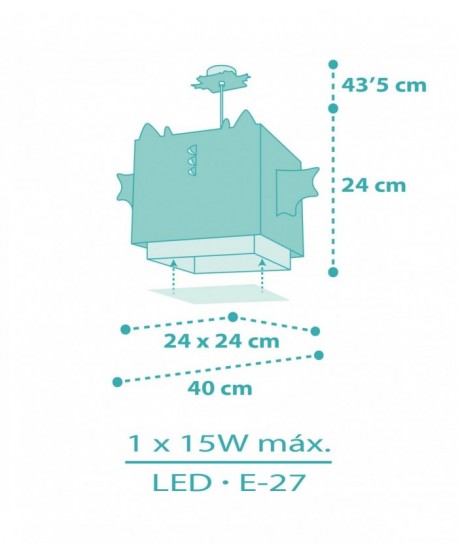 Lampada da soffitto a sospensione per bambini Little Dragon Piccolo Drago animali