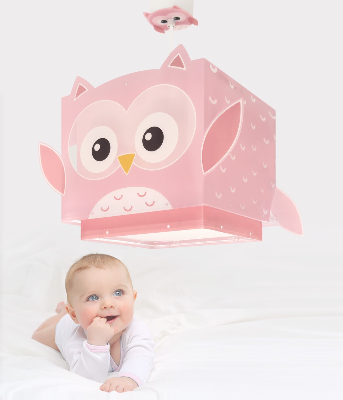 Lampada da soffitto a sospensione per bambini Little Pink Owl Piccola Civetta Rosa