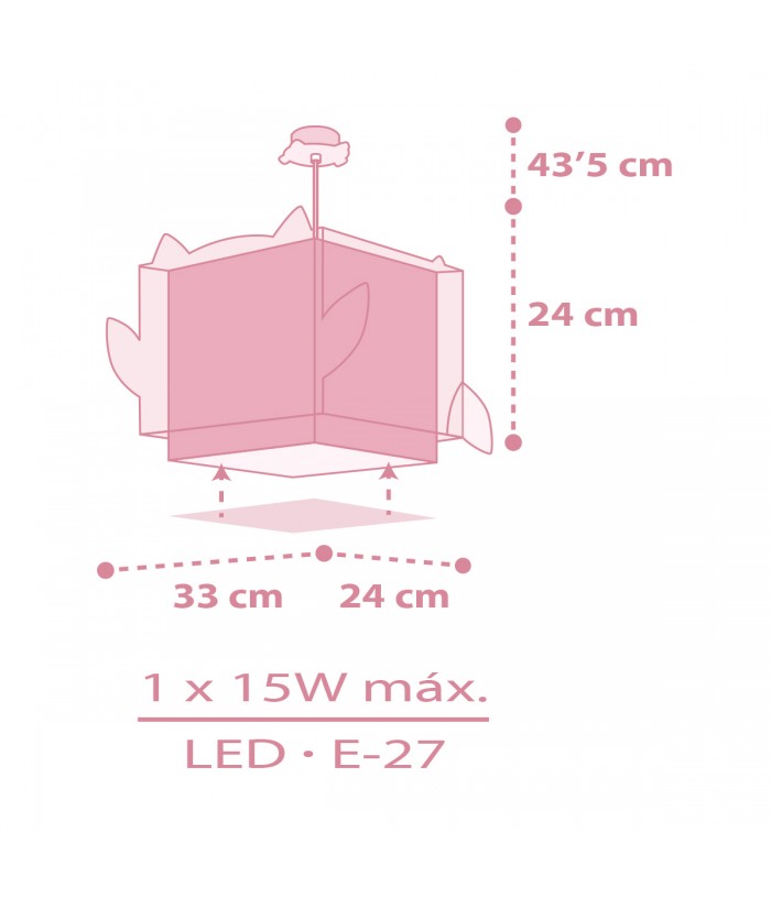 Lampada da soffitto a sospensione per bambini Little Pink Owl Piccola Civetta Rosa
