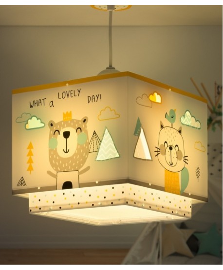 Candeeiro teto criança Hello Little Animais