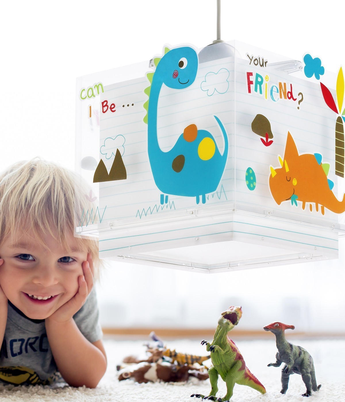 Lampada da soffitto a sospensione per bambini Dinos Dinosauri