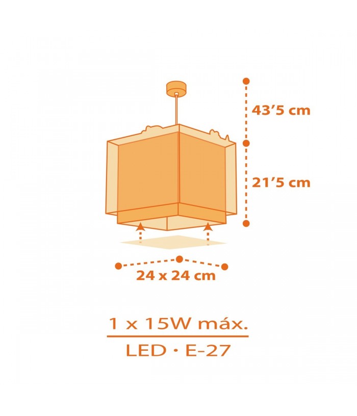 Lampada da soffitto a sospensione per bambini Dinos Dinosauri