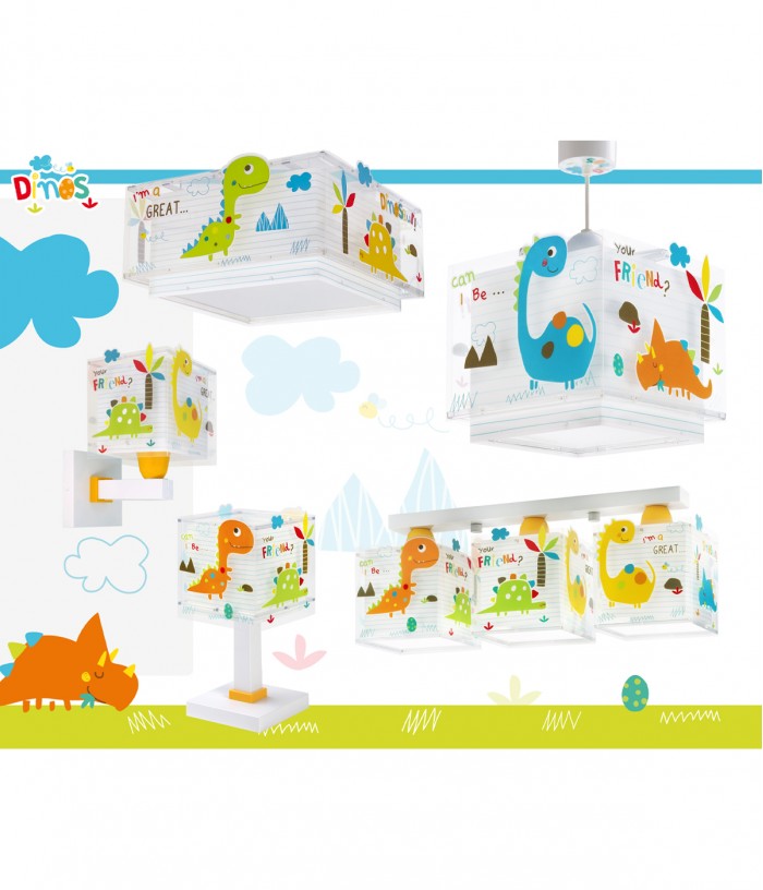 Lámpara de techo infantil Dinos Dinosaurios