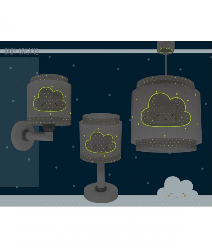 Lustre et lampe suspension enfant Baby Dreams Nuage gris