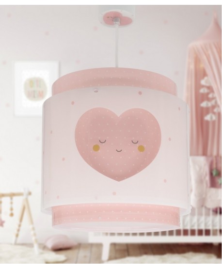 Lustre et lampe suspension enfant Baby Dreams Coeur rose