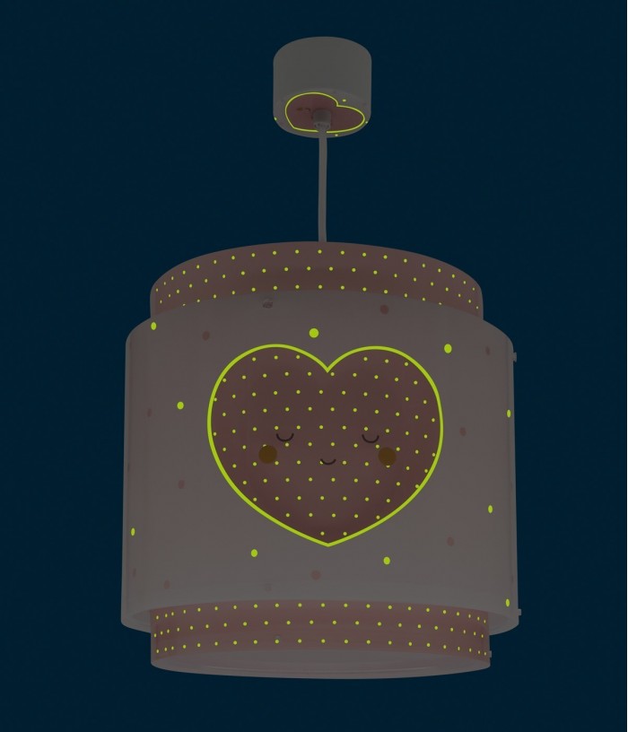 Children's hanging lamp Baby Dreams Heart pink