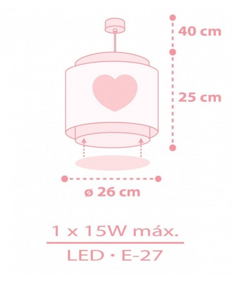 Children's hanging lamp Baby Dreams Heart pink