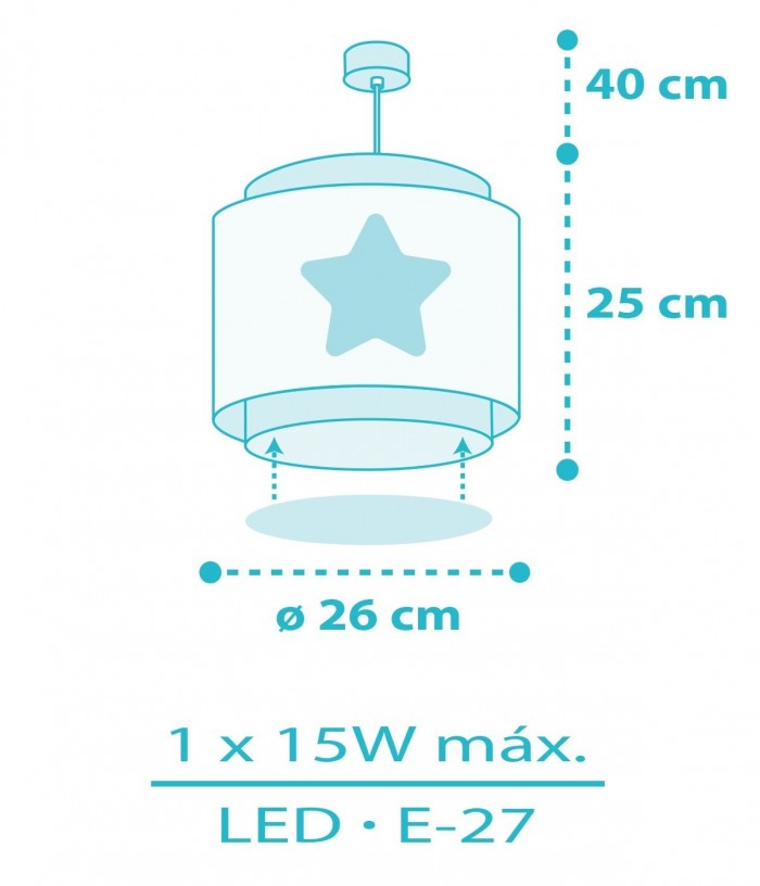Children's hanging lamp Baby Dreams Star blue