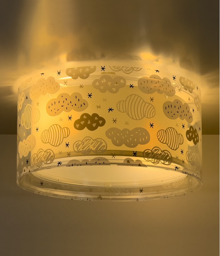 Children's ceiling light Clouds gray