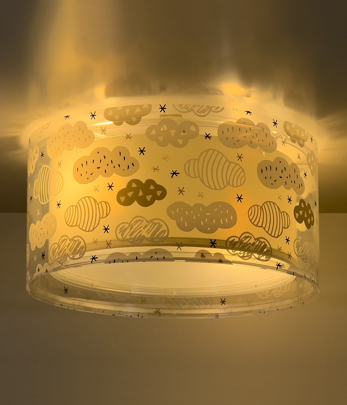 Children's ceiling light Clouds gray