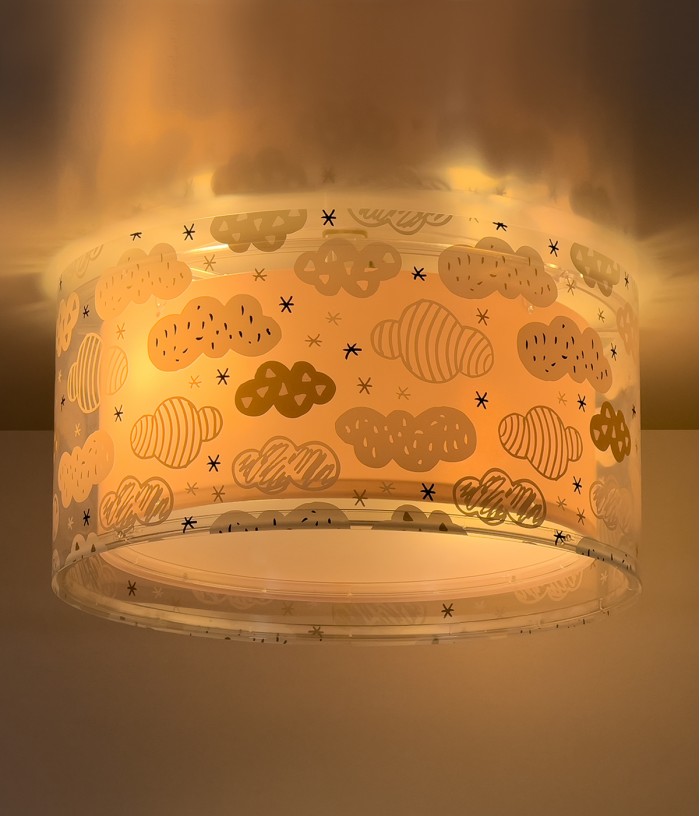 Children's ceiling light Clouds pink