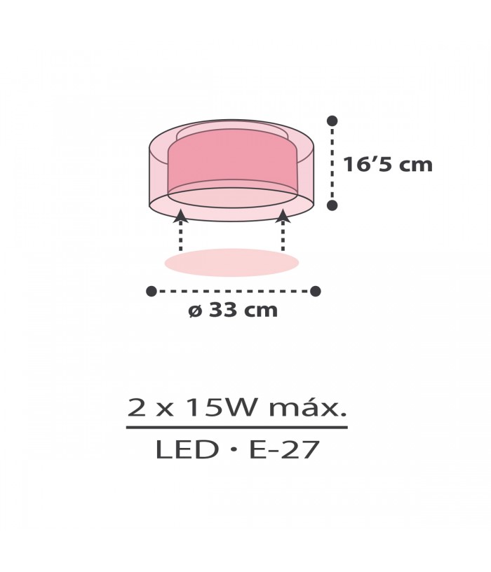 Children's ceiling light Clouds pink