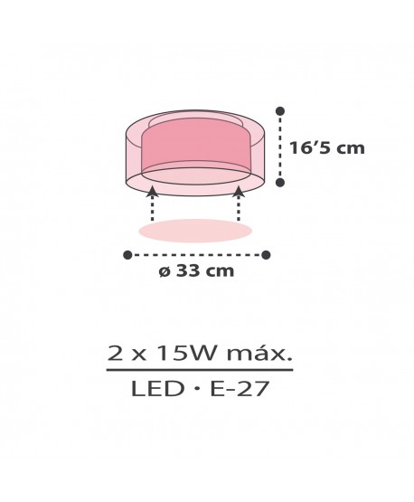 Children's ceiling light Clouds pink