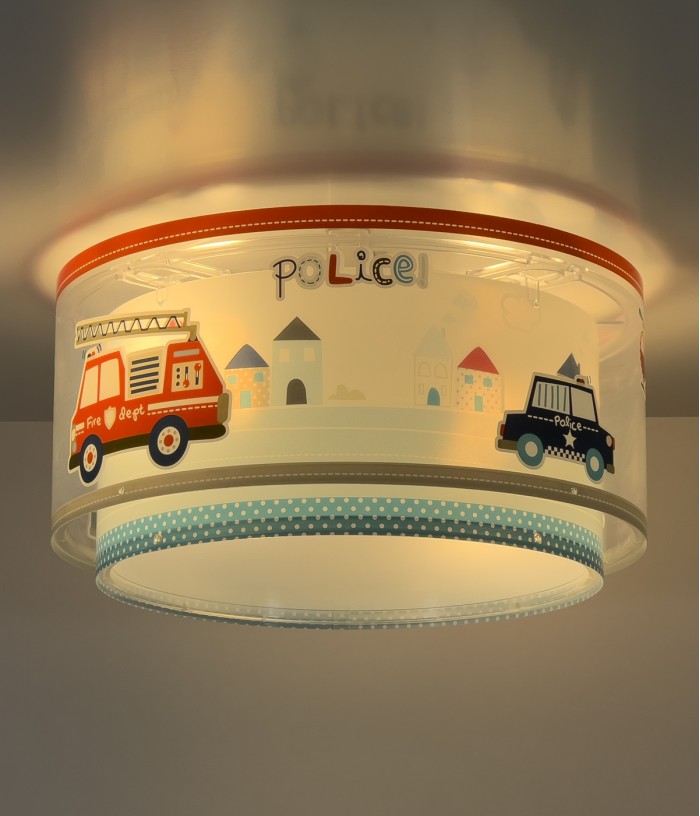 Plafonnier pour enfant Police et Pompiers