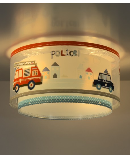 Plafonnier pour enfant Police et Pompiers