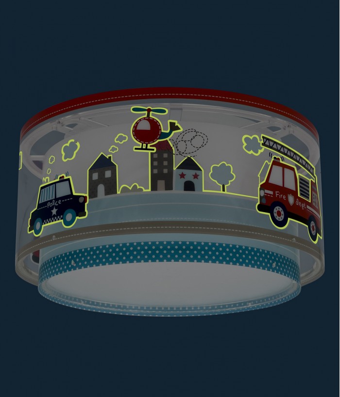 Plafon De Tecto infantil Police Polícia e bombeiros