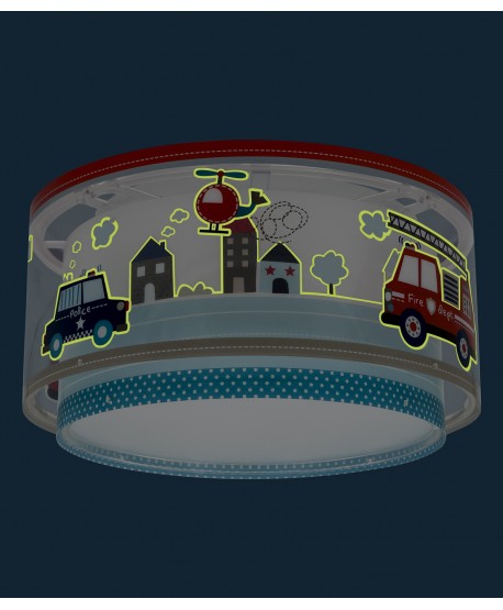 Plafonnier pour enfant Police et Pompiers