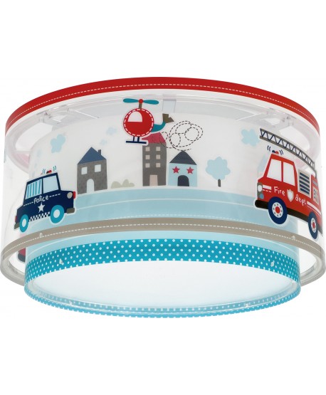 Plafonnier pour enfant Police et Pompiers