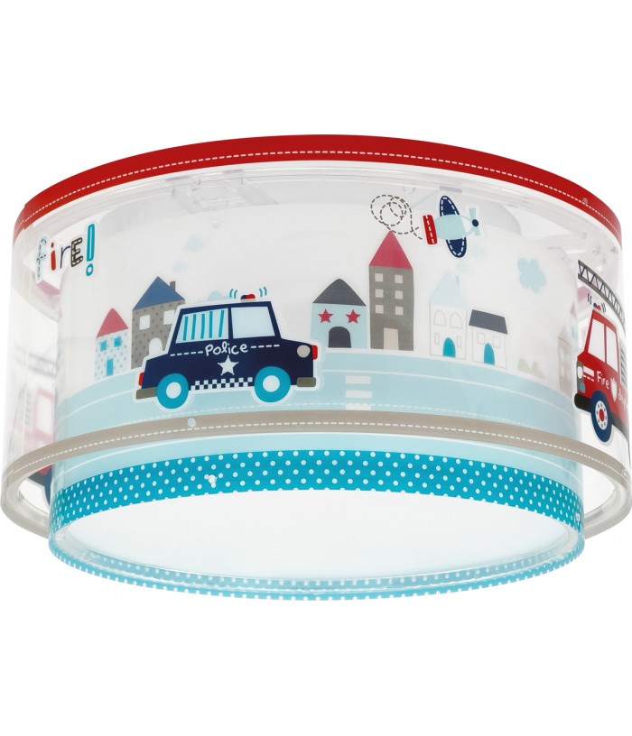 Plafonnier pour enfant Police et Pompiers