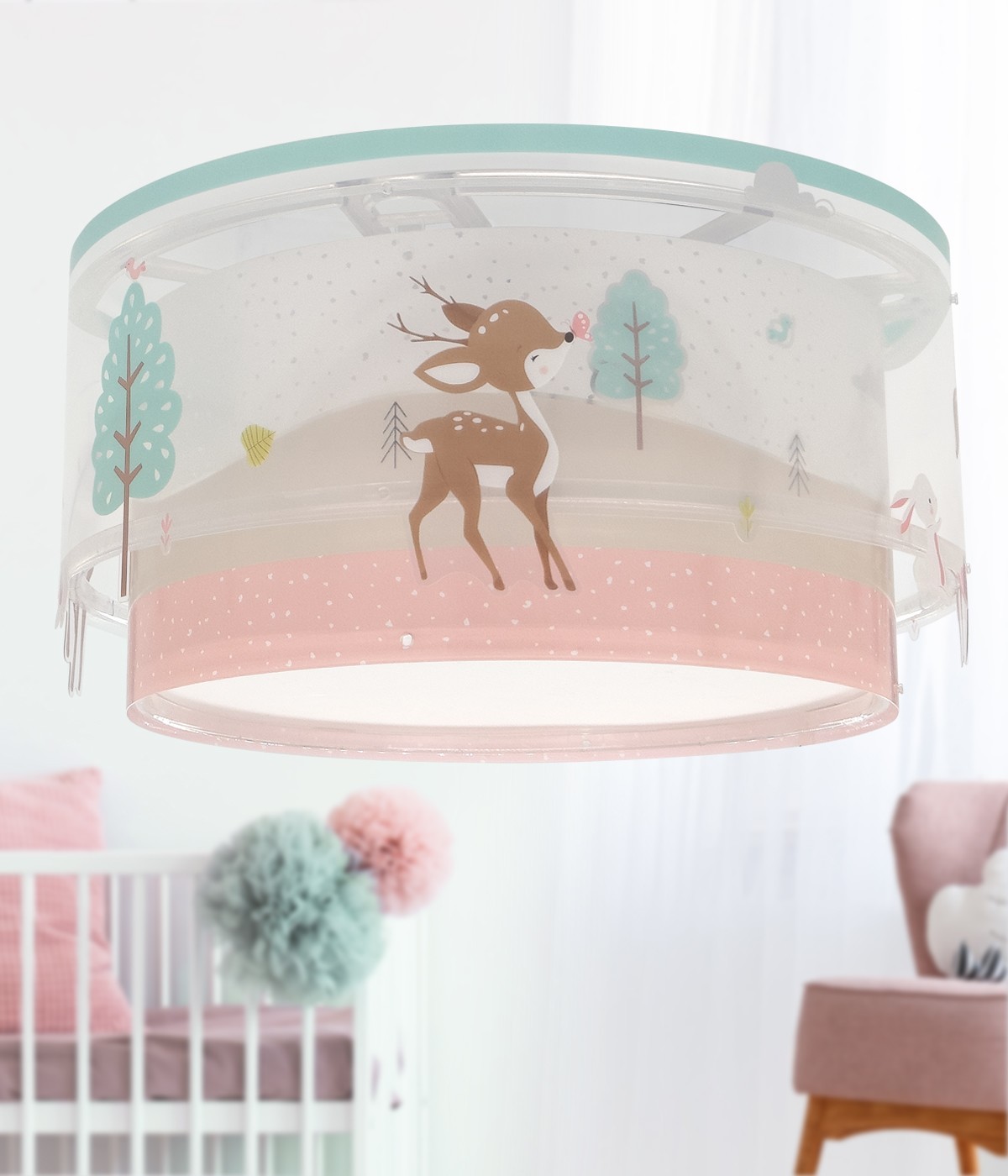 Plafoniera per bambini Loving Deer Cervo
