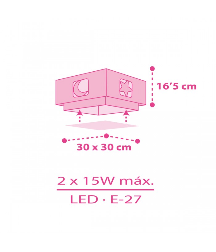 Children's ceiling light Moonlight pink