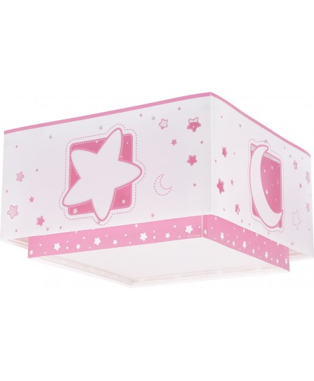 Plafoniera per bambini Moonlight luna e stelle rosa