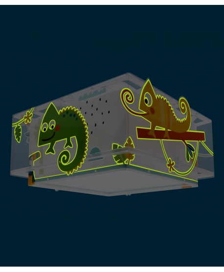 Plafon De Tecto infantil Happy Jungle camaleão animais