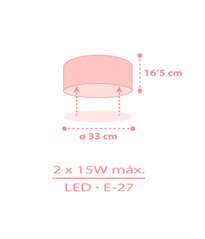 Plafoniera per bambini Star Light Stella rosa