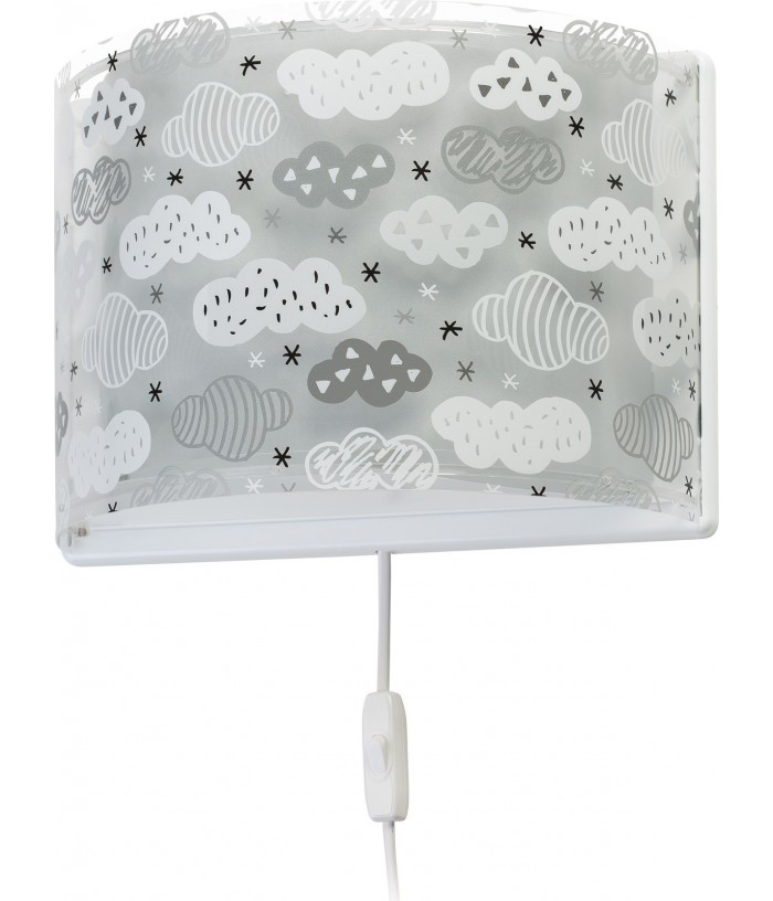 Aplique de pared infantil Clouds Nube gris