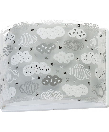 Aplique de pared infantil Clouds Nube gris