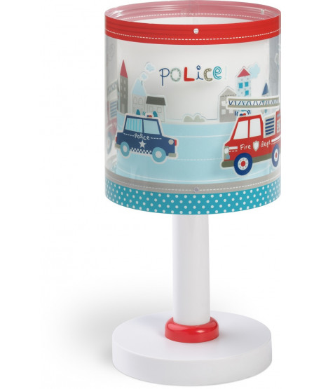 Lampe de chevet pour enfants Police et Pompiers