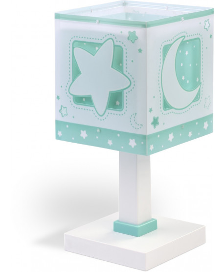 Lampe de chevet pour enfants Moonlight lune et étoiles vert