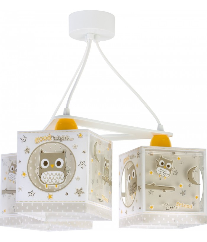 Suspension pour enfants à 3 lampes Good Night Hibou