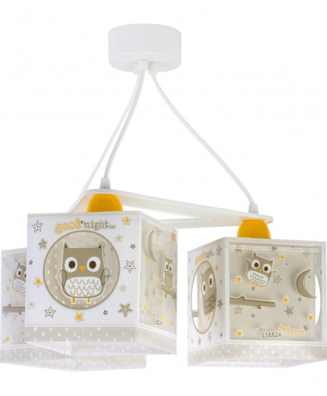 Suspension pour enfants à 3 lampes Good Night Hibou