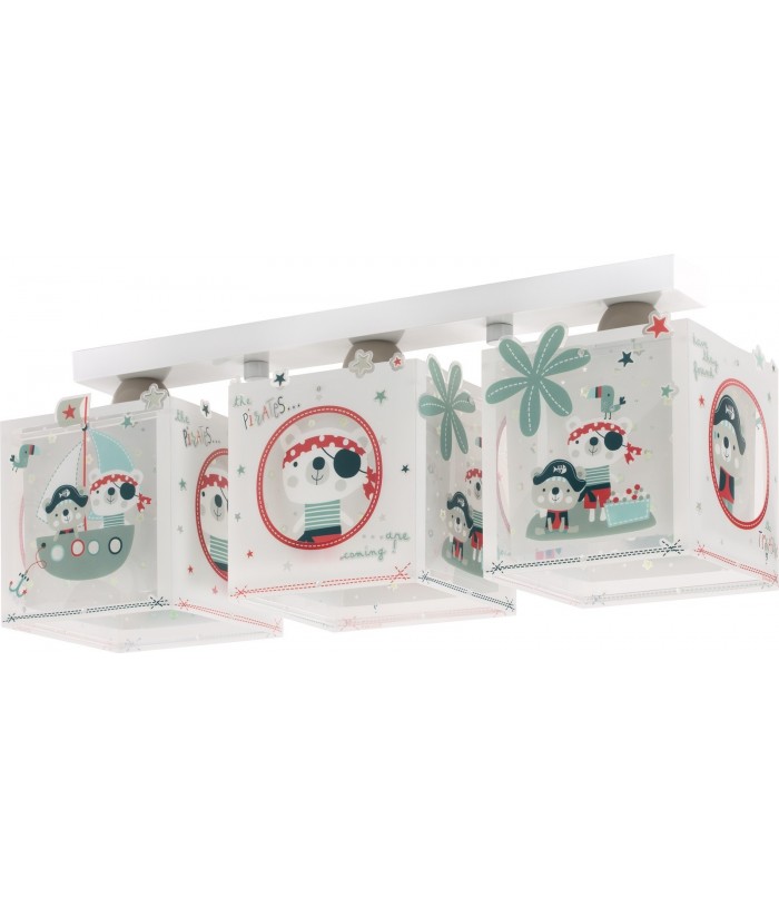 Plafonnier à 3 lampes pour enfants The Pirates