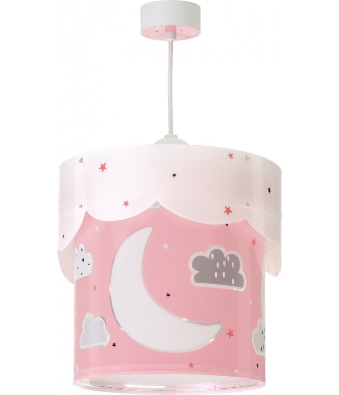 Lámpara infantil de techo Moon rosa