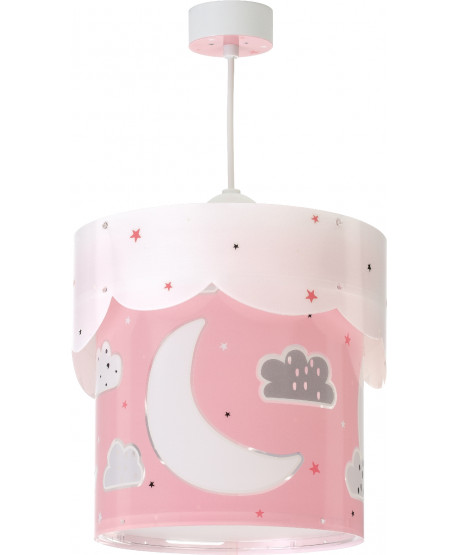Lámpara de techo infantil Moon rosa