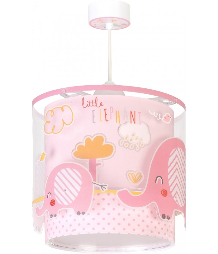 Luminária infantil de tecto Little Elephant rosa
