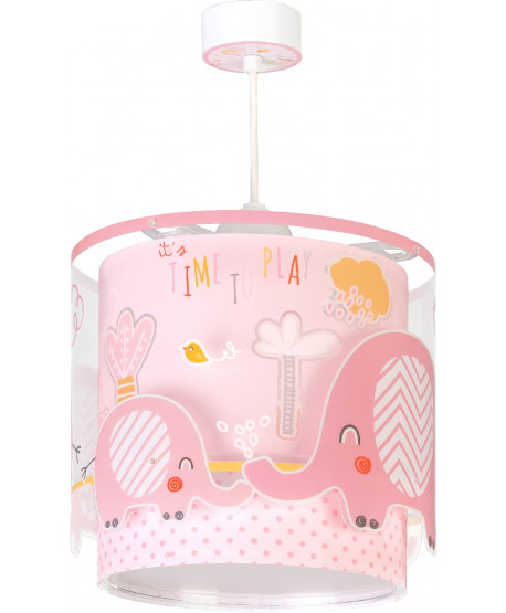 Luminária infantil de tecto Little Elephant Pequeno Elefante rosa