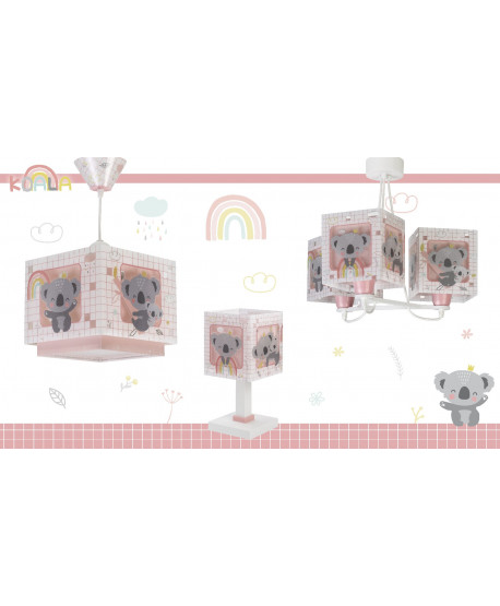 Lampada da comodino per bambini Koala rosa