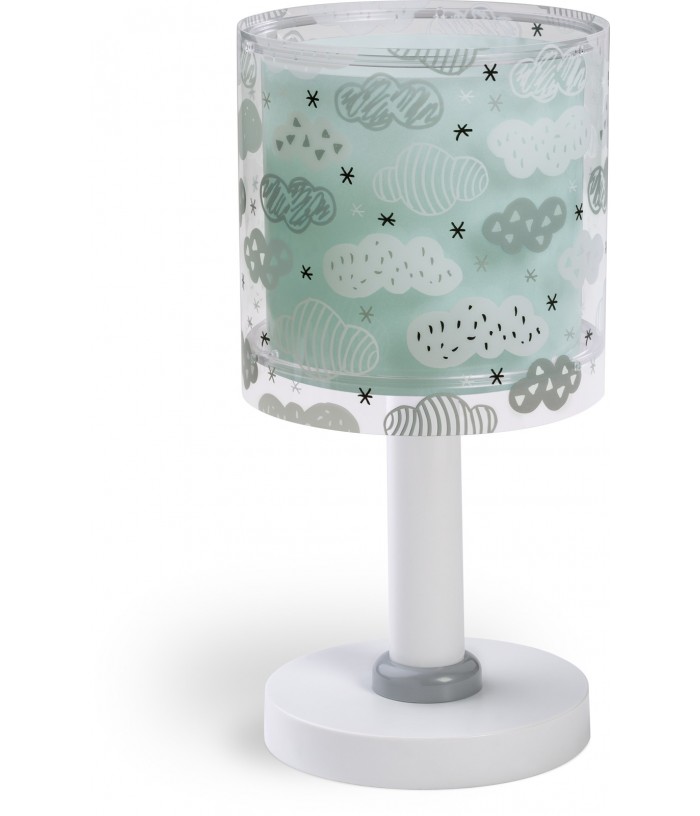 Children table lamp Clouds green