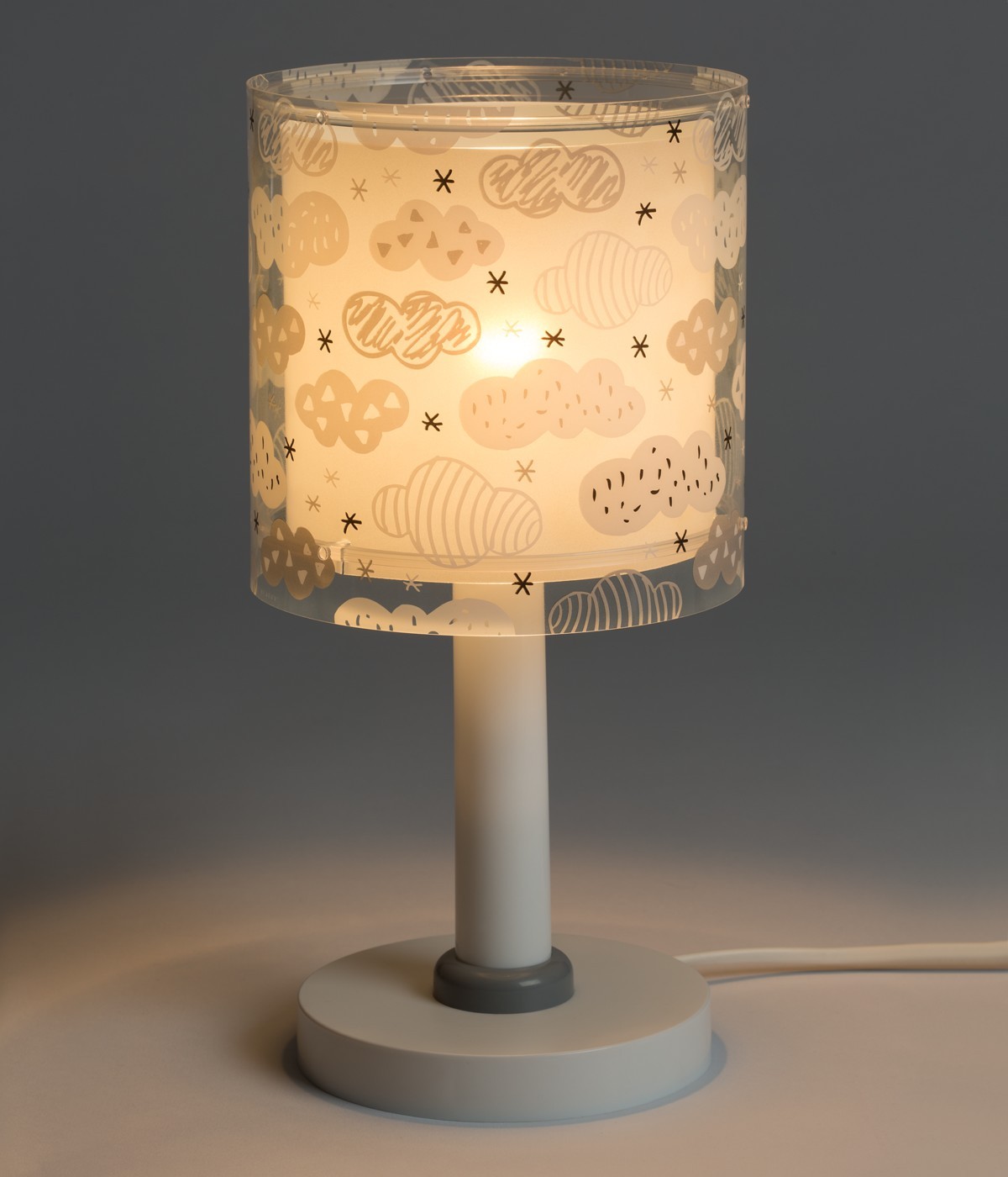 Children table lamp Clouds gray