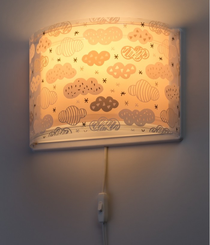 Children wall lamp Clouds pink
