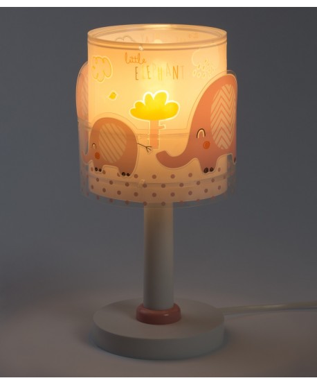 Lampe de chevet pour enfants Little Elephant Éléphante rose