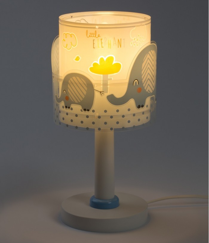 Lampe de chevet pour enfants Little Elephant Éléphante bleu